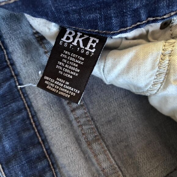 BKE Jeans Men s 34 Blue Straight Leg Comfort Fit Solid Cotton Blend - Picture 6 of 8